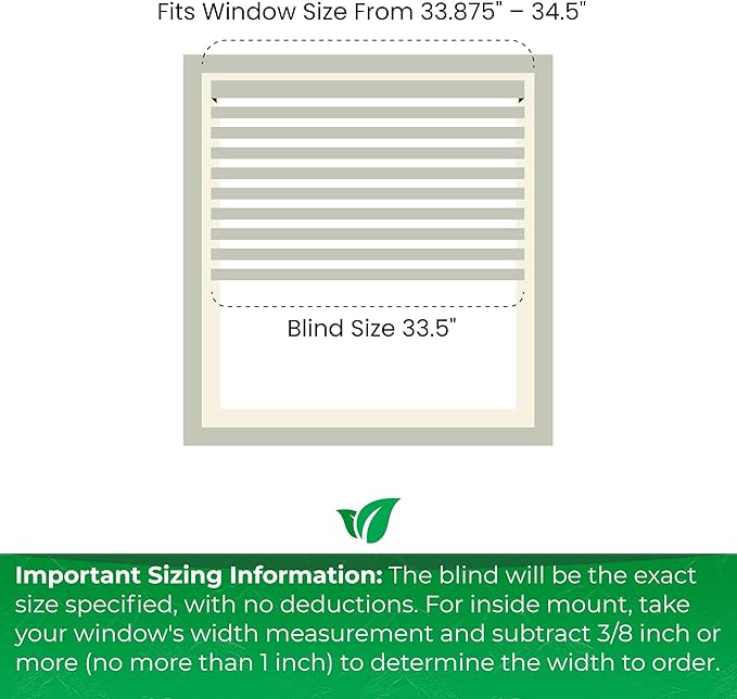 Calyx INTERIORS Faux Wood Blinds with Classic Valance, Cordless, 2" Slat, 33.5" W x 60" H, Blinds for Indoor Windows, Room Darkening Window Blinds for Home Interior Windows and Doors, Pure White