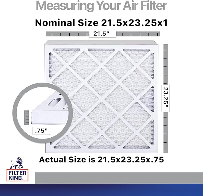 Filter King 21.5x23.25x1 Air Filter | 4-PACK | Carbon MERV 8 HVAC Pleated A/C Furnace Filters | MADE IN USA | Actual Size: 21.5 x 23.25 x .75"
