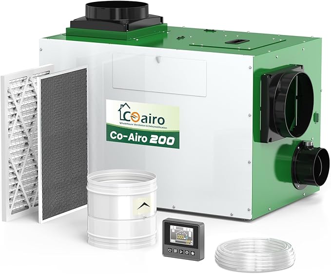 Whole House Dehumidifier 330 Pint with Controller, Crawl Space Dehumidifier with Fresh Air Function and Drain Hose Up to 4500 sq. ft. for Grow Tent, Whole House, Commercial, Basement