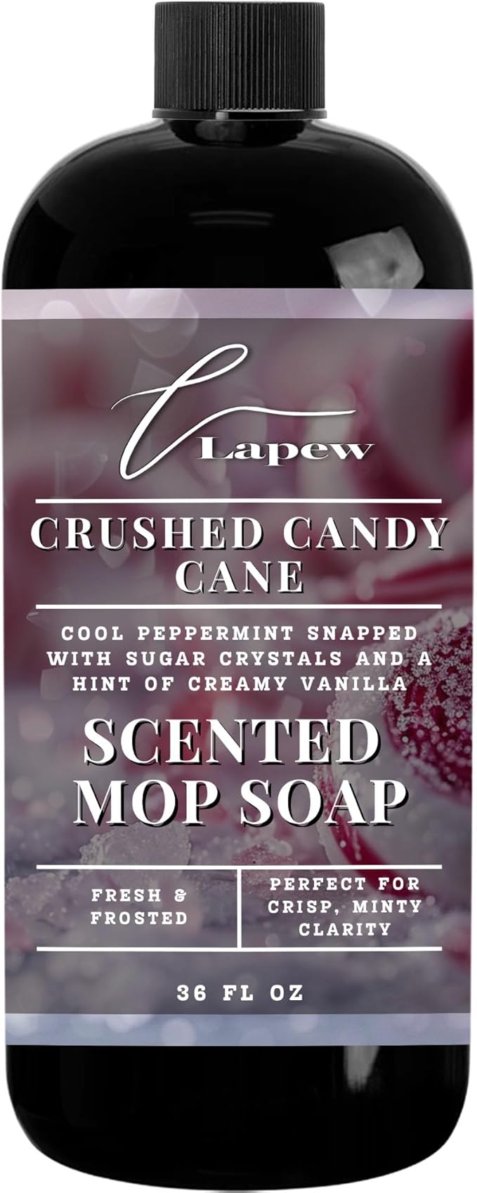 Luxury Floor Cleaner, Scented Mop Soap Concentrate | Hard Floor Cleaner for Tile, Vinyl, Laminate, LVP & Sealed Hardwood | Low-Foam, Streak-Free | 36 oz | Crushed Candy Cane