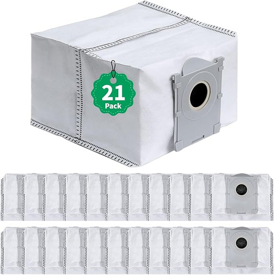 21 Pack Replacement Dust Bags Compatible with ECOVACS DEEBOT X11 PRO Omni, X9 PRO Omni, T50 PRO, T50 MAX, X8 PRO Omni, T80 Omni - Large Capacity Disposable Vacuum Cleaner Bags