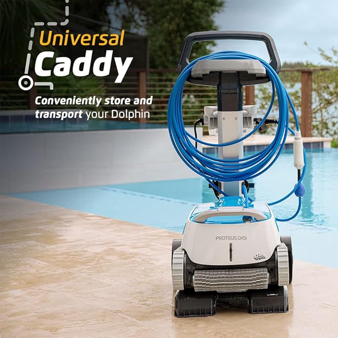 Dolphin Proteus DX5i Wi-Fi Automatic Robotic Pool Vacuum Cleaner Includes Caddy for Easy to Transport and Store, Ideal for In-Ground Pool up to 50 FT in Length