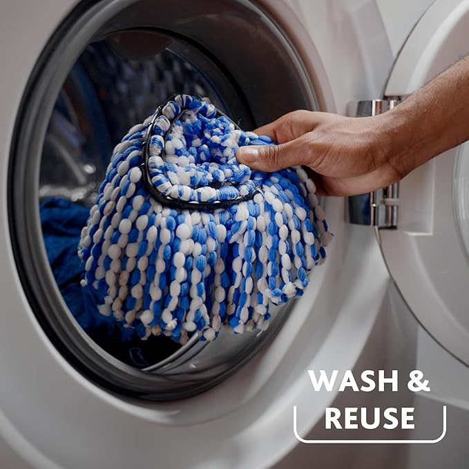 O-Cedar EasyWring RinseClean Microfiber Spin Mop & Bucket Floor Cleaning System with 3 Extra Refills, Plastic, Grey