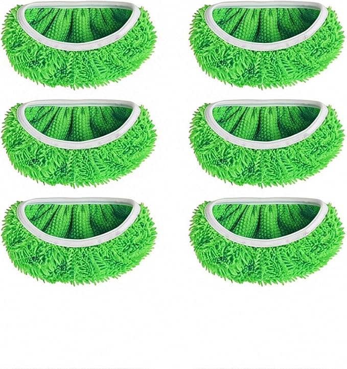 Chenille Mop Refill Pads for Home Use– Replacement Mop Heads for Floor Cleaning,Fits Most Standard Mops, for Hardwood Tile Laminate Floors (Green 6PCS)
