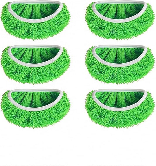 Chenille Mop Refill Pads for Home Use– Replacement Mop Heads for Floor Cleaning,Fits Most Standard Mops, for Hardwood Tile Laminate Floors (Green 6PCS)