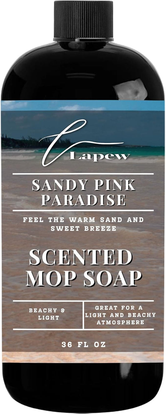Luxury Floor Cleaner, Scented Mop Soap Concentrate | Hard Floor Cleaner for Tile, Vinyl, Laminate, LVP & Sealed Hardwood | Low-Foam, Streak-Free | 36 oz | Sandy Pink Paradise