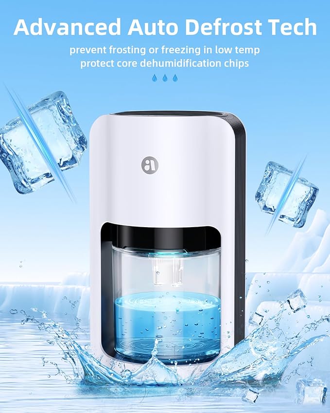 Dehumidifier for Home, 42oz Dehumidifier for Bathroom, Dehumidifiers for Room with Auto Shut Off, Auto Defrost Quiet Dehumidifier for Bedroom Wardrobe Closet Trailer RV