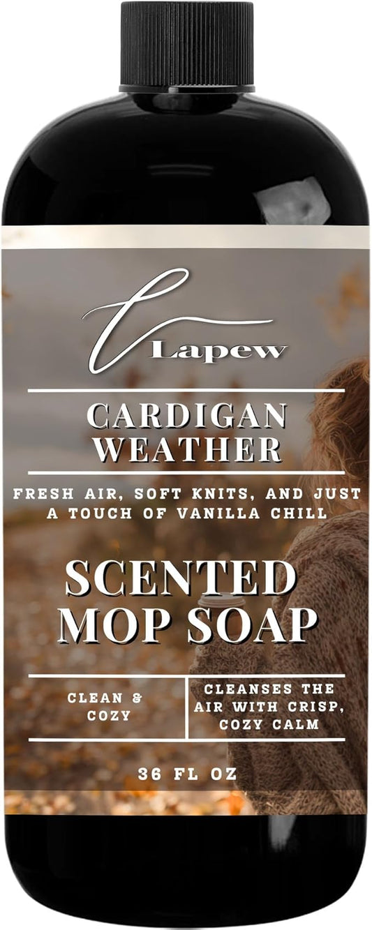 Luxury Floor Cleaner, Scented Mop Soap Concentrate | Hard Floor Cleaner for Tile, Vinyl, Laminate, LVP & Sealed Hardwood | Low-Foam, Streak-Free | 36 oz | Cardigan Weather