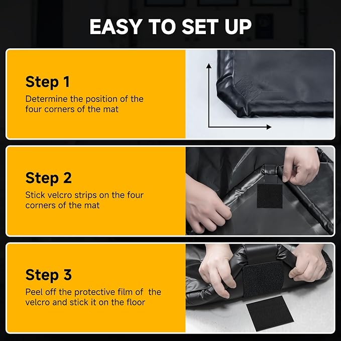 SUNYRISY 7'9" x 16' Containment Garage Floor Mat Under Car, Heavy Duty Waterproof Garage Carpet Floor Protection Non-Slip Parking Mat with Squeegee for Cars SUVs Trucks