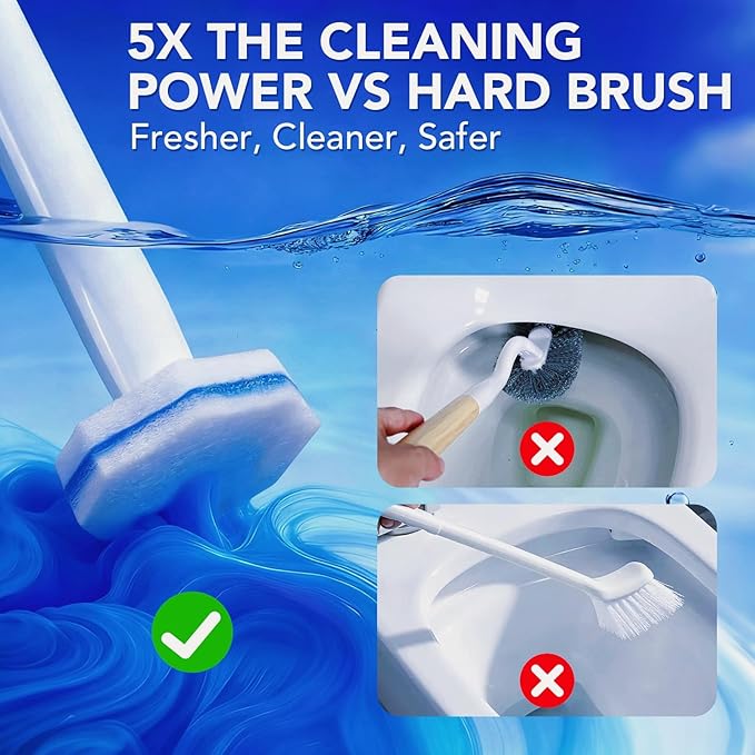 55 Pcs Toilet Wand Refills for Clorox, Upgrade Disposable Replacement Heads, Compatible with Clorox Toilet Wand for Bathroom Multi-Surface Cleaning