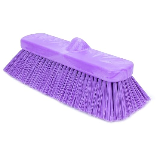SPARTA 41278EC68 Flo-Thru Plastic Wall Scrub Brush, Equipment Brush With Soft Nylex Bristles For Industrial Kitchens, Hospitals, Commercial Cleaning, 4 Inches, Purple
