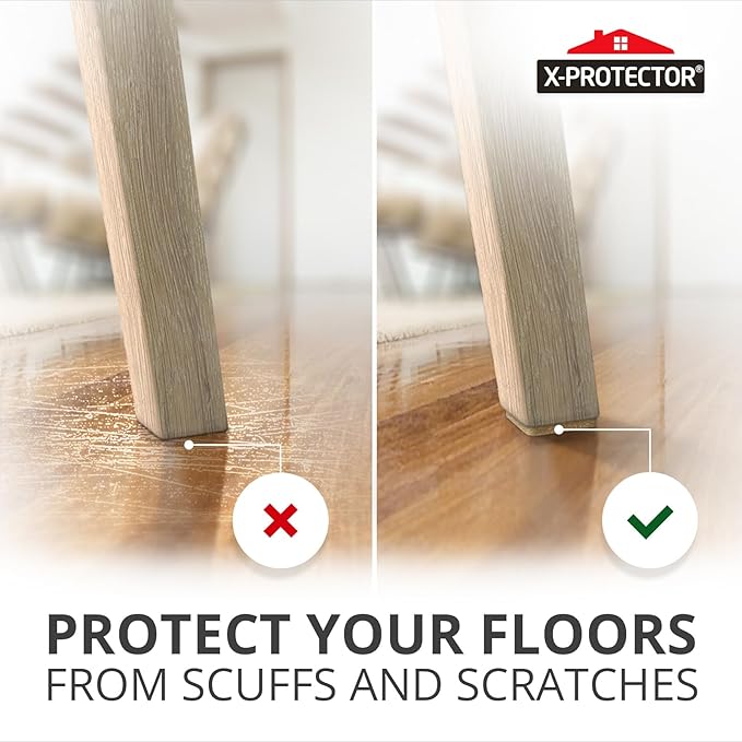 X-PROTECTOR Felt Furniture Pads - 48 PCS 1" - Felt Pads Floor Protectors - Chair Felt Pads - Felt Pads for Furniture Feet - Furniture Pads for Hardwood Floors - Protect Your Floors! (Beige, Square)