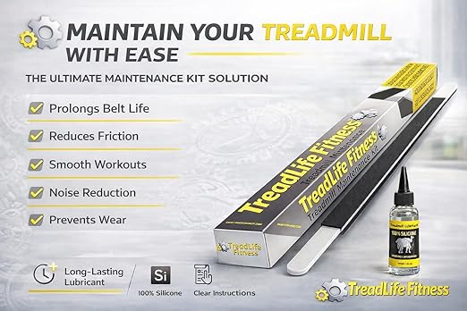 TreadLife Fitness Treadmill Maintenance Kit | 1 Year Supply of Treadmill Lubricant for Belt | 100% Silicone Lube | Extra Wide TruLube Applicator Wand | Directions Included