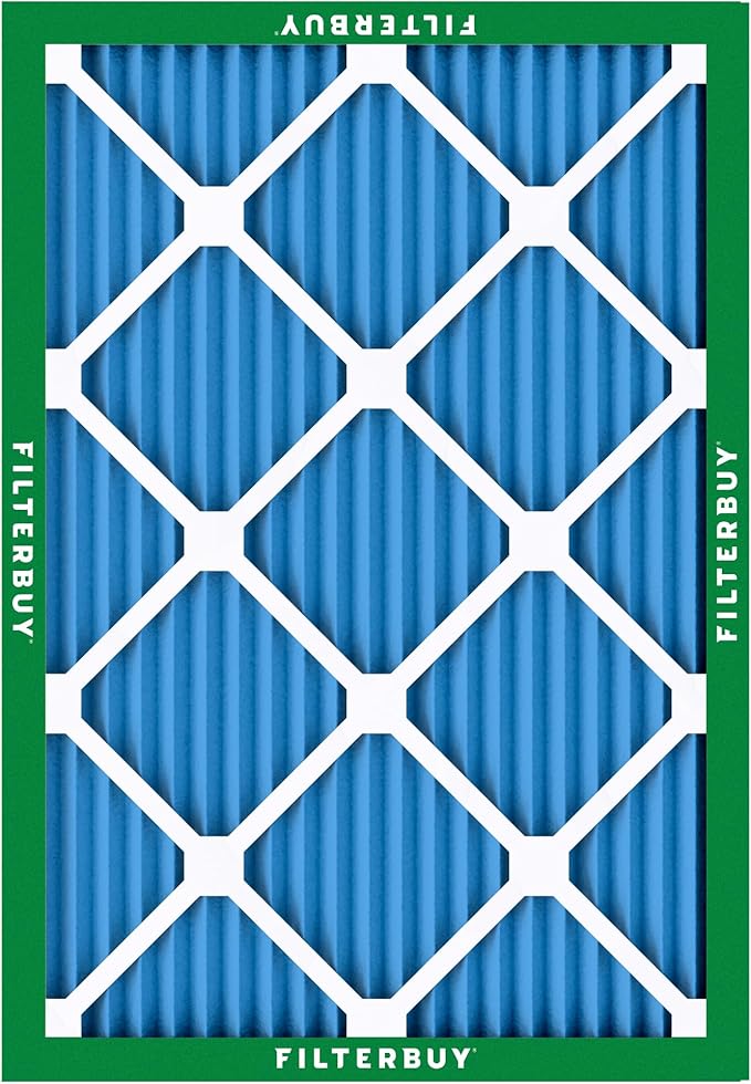 Filterbuy 22x24x1 Air Filter MERV 13 Optimal Smoke & Allergy Defense (6-Pack), Electrostatic Pleated HVAC AC Furnace Filters Replacement, Made in USA (Actual Size: 21.50 x 23.50 x 0.75)