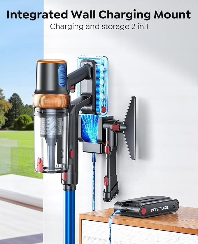 Cordless Vacuum Cleaner, 650W 55KPA 70Mins Vacuum Cleaners for Home, Upgraded Stick Vacuum with Extra Mattress Cleaning Tool, Self-Standing, Anti-Tangled Vacuum Cordless for Pet Hair/Floors/Carpets