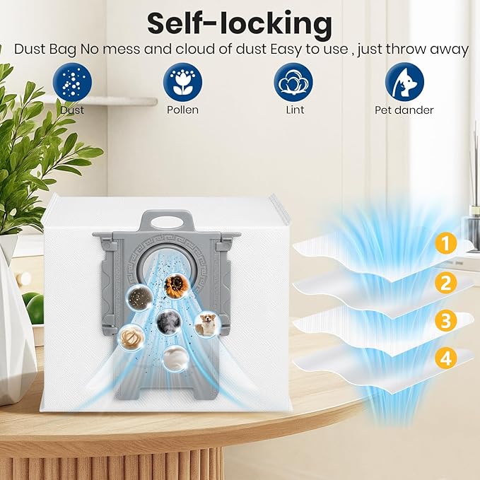 20-Pack Q7 M5+, Q5+ Replacement Dust Bags for Roborock Q5 Max+, Q5 Pro+, S8,S7 Pro Ultra, S7MaxV Ultra, S8+, Q7,Q8 Max+, Q10 S5+,Q10 X5+ Vacuum Bags for Roborock, Disposable Dust Bags