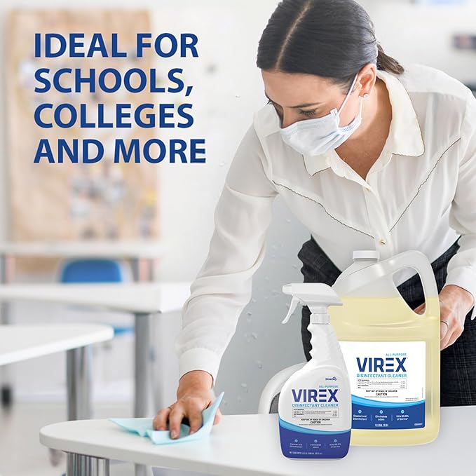 VIREX CBD540557 All Purpose Disinfectant Cleaner - Kills 99.9% of Germs and Eliminates Odors, Ready-to-Use Liquid Refill, Lemon Scent, 1-Gallon (Pack of 2)