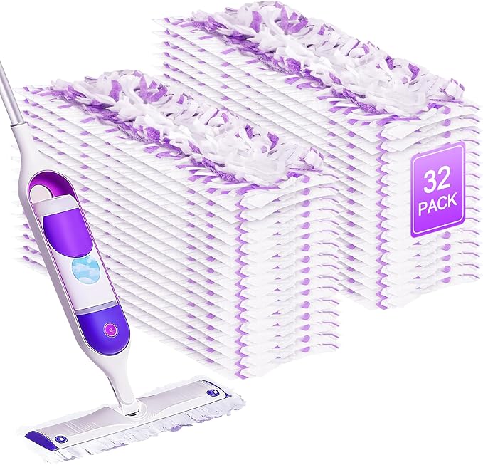 32 Pack 5X Cleaning Power Mop Pads for Swiffer Power Mop, Disposable Power Mop Pad Refills, 14-Layer Thickened, Quick-Absorb, No Residue, for All Finished Floors