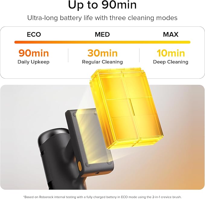 roborock H60 Ultra Cordless Stick Vacuum Cleaners, Upgraded 210AW Suction Stick Vacuum with 90-Min Runtime, 90° Bendable Tube, LED Dust Detection, Vacuum Cleaner for Carpets, Hard Floors & Pet Hair