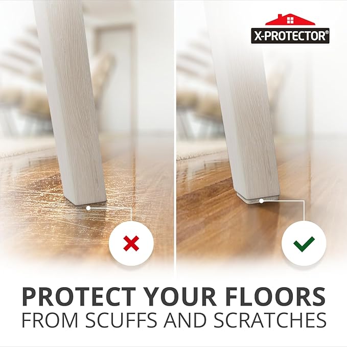 X-Protector Felt Furniture Pads - 20 PCS 6 x 1/2" - Premium Felt Strips with Adhesive Backing - Rectangular Furniture Pads for Hardwood Floors - Cut Furniture Felt Pads to Size You Need! (Beige)