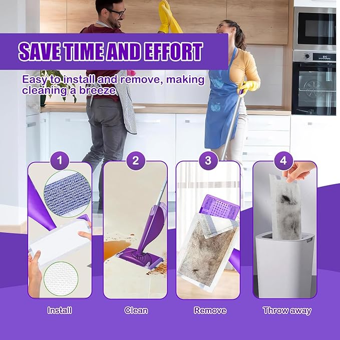 50 Pack Wet Jet Pad Refills for Swiffer Wet Jet Mop Pads, Wet Jet Mopping Pads for Multi Surface Floor Cleaning, 4 Layers Thickened & Super Absorbent.