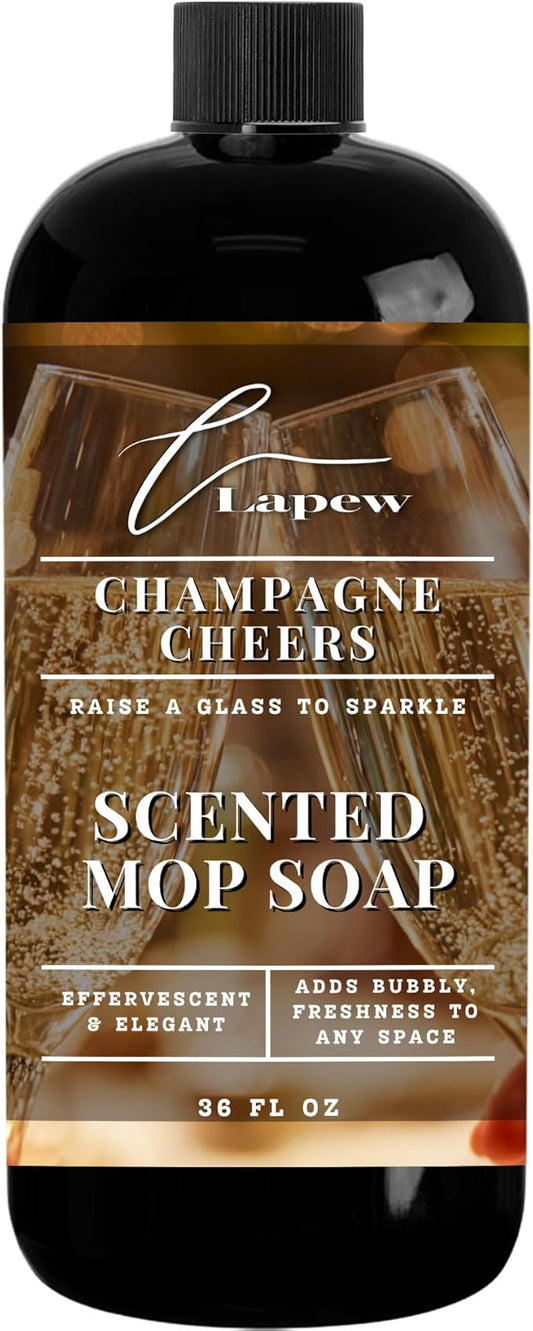 Luxury Floor Cleaner, Scented Mop Soap Concentrate | Hard Floor Cleaner for Tile, Vinyl, Laminate, LVP & Sealed Hardwood | Low-Foam, Streak-Free | 36 oz | Champagne Cheers