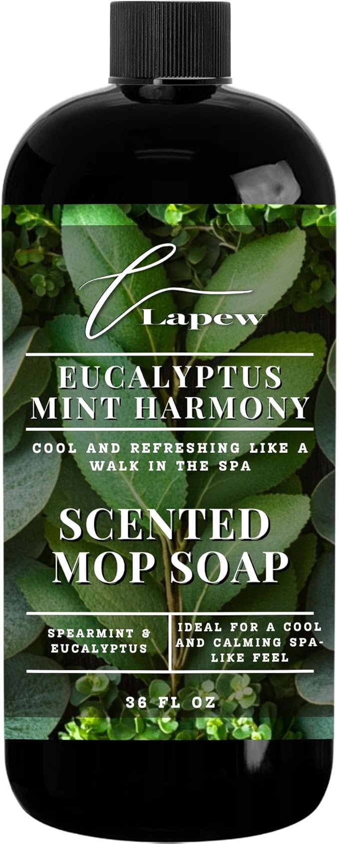 Luxury Floor Cleaner, Scented Mop Soap Concentrate | Hard Floor Cleaner for Tile, Vinyl, Laminate, LVP & Sealed Hardwood | Low-Foam, Streak-Free | 36 oz | Eucalyptus Mint Harmony