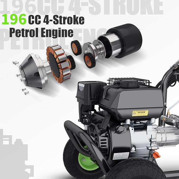 4200PSI Gas Pressure Washer 4.0GPM Gas Power Washer Gas Powered Washing Machine Commercial High Pressure Washer with 25ft Hose&5 Spray Nozzles for Patio Garden Yard Vehicle,EPA/CARB/ETL (Black)