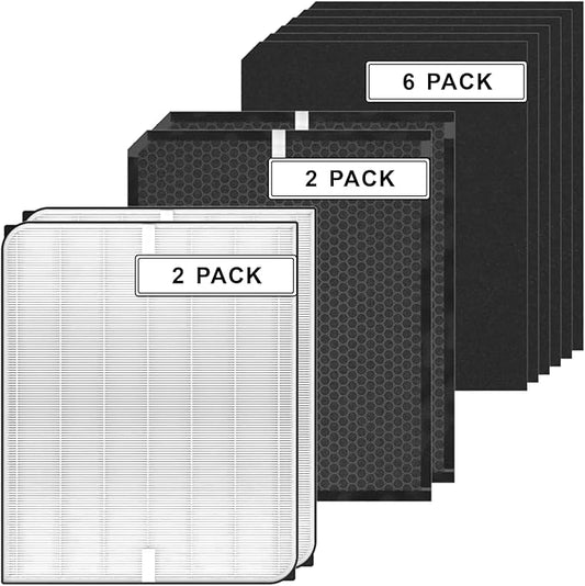 Replacement Filters Set Compatible with 3000 AD3500 AD3500i, Includes 2 High-Efficiency Filter, 2 Carbon Filters, 6 Pre-Filters, Air Purifier Filters Replacement for Home Pet Owners