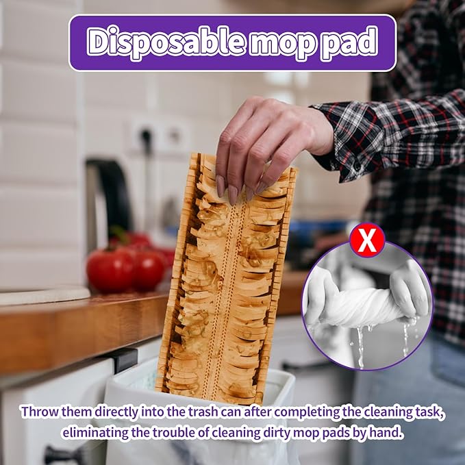 24 Pack Disposable Power Mop Pads for Swiffer Power Mop Pads, Compatible with Swiffer Power Mop Refills, Unscented Spray Replacement Floor Cleaning Refills for urface/Hardwood Floor Cleaning