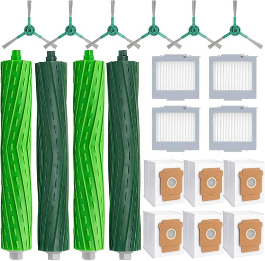 19 Replacement Part Accessories for iRobot Roomba Plus 504 Vac & max 705 vac Vacuum Cleaner, 4 Roller Brush 4 Hepa Filter 6 Dust Bags 6 Side Brush 1 Cleaning Brush