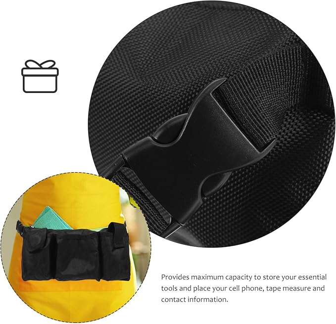 Cabilock Cleaning Belt Adjustable Waist Tool Bag with Multiple Pockets for Janitorial Work Gardening and Home Use 10.23X5.90X1.96 Inches Lightweight Durable Canvas
