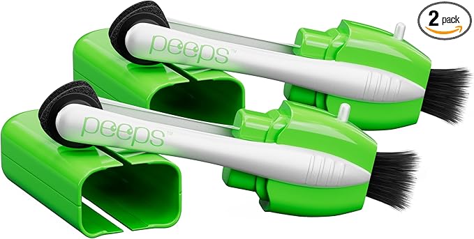 CarbonKlean Peeps Eyeglass Lens Cleaner - Efficient and Durable Carbon Microfiber Technology - Exclusively Used by NASA - 500 Uses (Green, 2 Pack)