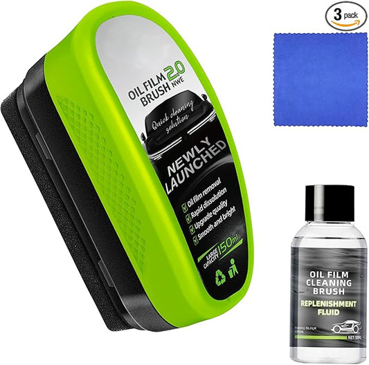 Automotive Oil Film Cleaning Brush for Car Windows,Upgrade 2.0 Clear Vision Glass Cleaner, Car Windshield Cleaner Tool,Universal Cleaning Wipe Board (1PCS)