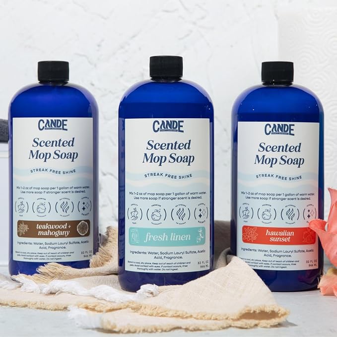 CANDE Mop Soap - Highly Scented Mop Soap, Luxury Floor Cleaner, Premium Fragranced Floor, Streak-Free Shine, 32 oz (It's the Season)