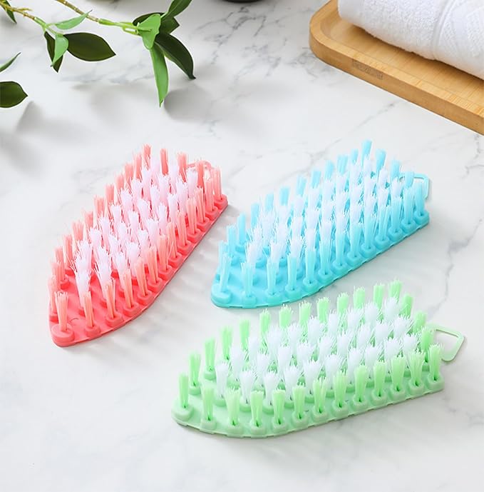 Bendable Scrub Brush, Deep Cleaning for Pool, Tub, Sink Non-Slip Grip, Sturdy Nylon Bristles,2 Pack-Pink