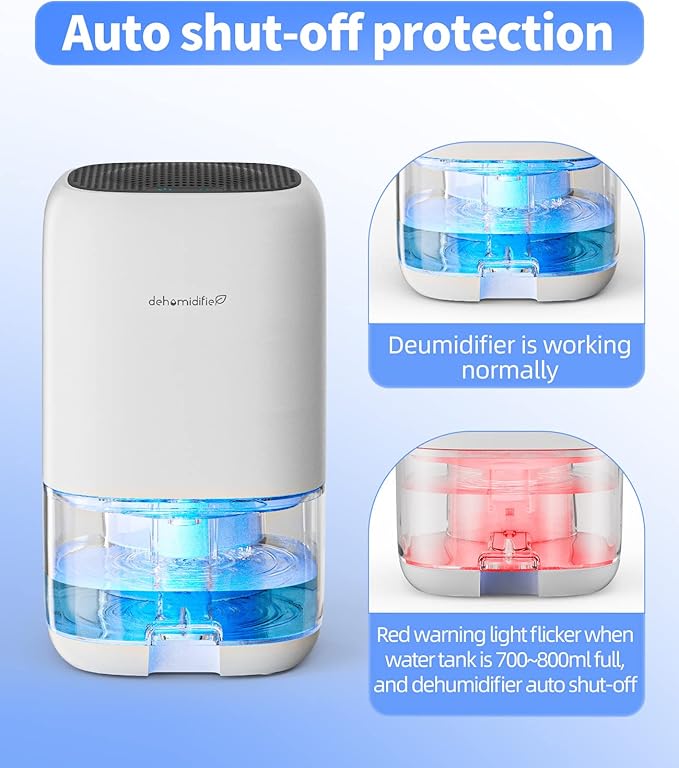 Dehumidifier, 35 OZ Small Dehumidifiers for Bedroom for Home, Quiet with Auto Shut Off, Dehumidifiers for Bedroom (280 sq. ft), Bathroom, RV, Closet, White
