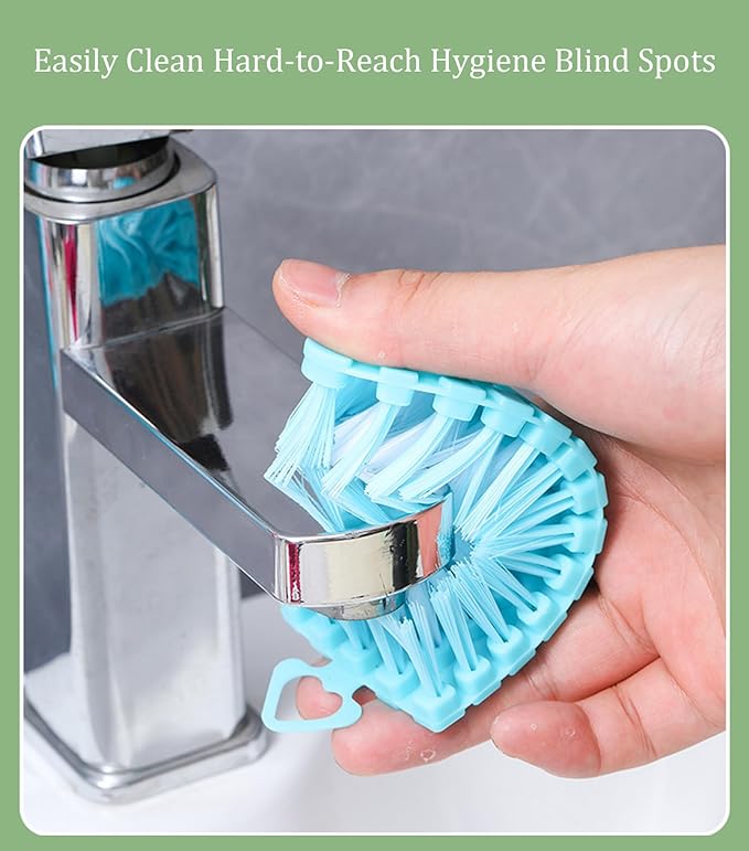 Bendable Scrub Brush, Deep Cleaning for Pool, Tub, Sink Non-Slip Grip, Sturdy Nylon Bristles,2 Pack-Green