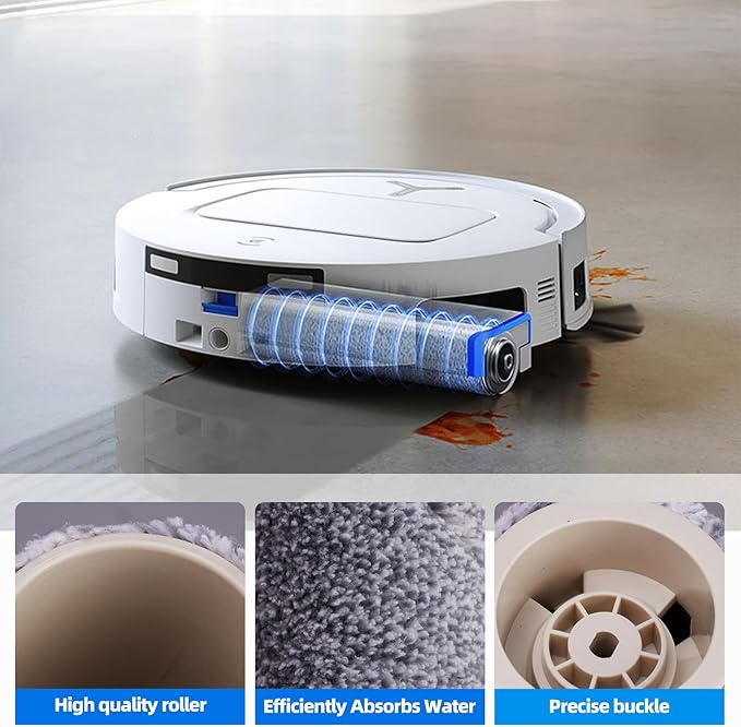 21 Pack Accessories Kit for ECOVACS DEEBOT T80 Omni Robot Vacuum, Replacement Parts 2 Anti Tangle Main Brush 2 Roller Mop 6 Dust Bags 6 Sidebrush 4 Filter 1 Cleaning Brush