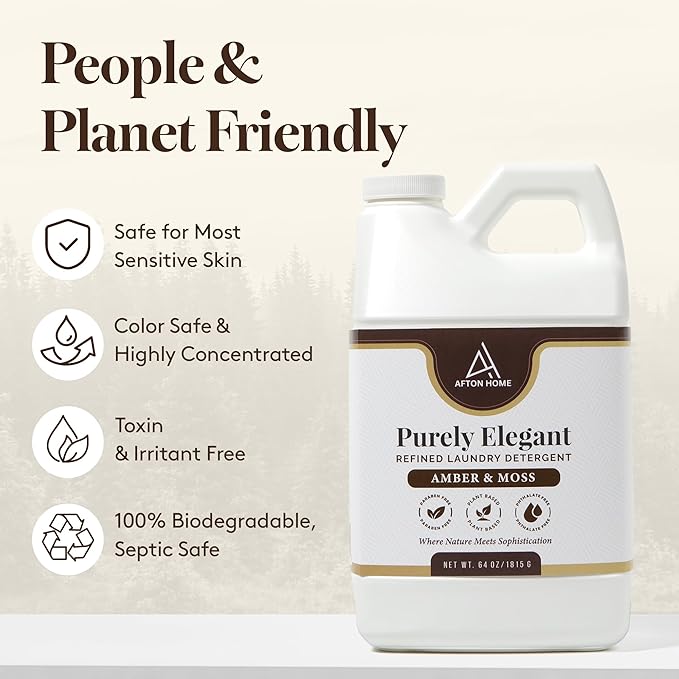 Elegant Luxury Plant-Based Laundry Detergent My Happy Place Scent, 4oz by Purely Elegant, Biodegradable, Highly Concentrated, Sensitive Skin Safe, Paraben Free, HE Compatible, Eco Travel Sample