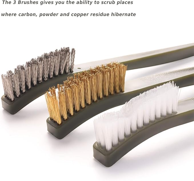 20 Pcs Gun Cleaning Brushes & Picks Kit Set Brass Steel Nylon Double Ended Gun Cleaning Brushes Stainless Steel Pick Set - Brass Steel Nylon Bristle Brushes