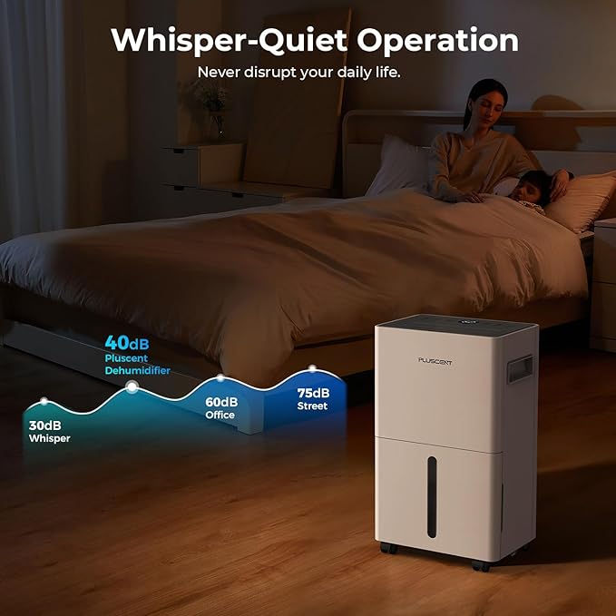 1,500 Sq. Ft Dehumidifier for Basement, 21 Pints Dehumidifiers for Home with Drain Hose, Quiet Operation, Smart Humidity Control, Auto Defrost, 24H Timer, Portable for Bedroom, RV, Bathroom