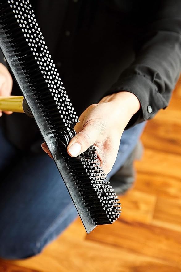 FURemover Original Pet Hair Rubber Broom with Squeegee, with 58” Telescopic Handle for Carpet, Tile and Hardwood and Handheld Lint Brush Combo