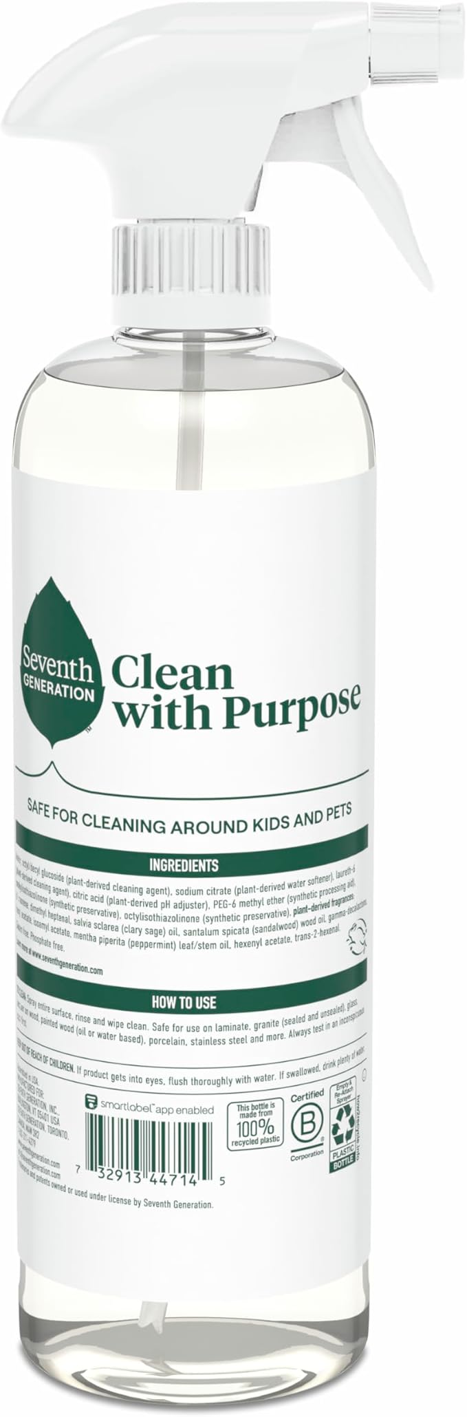 Seventh Generation All Purpose Cleaner, Degreasing Formula, Fresh Morning Meadow Scent, 23 oz,(Pack of 8)