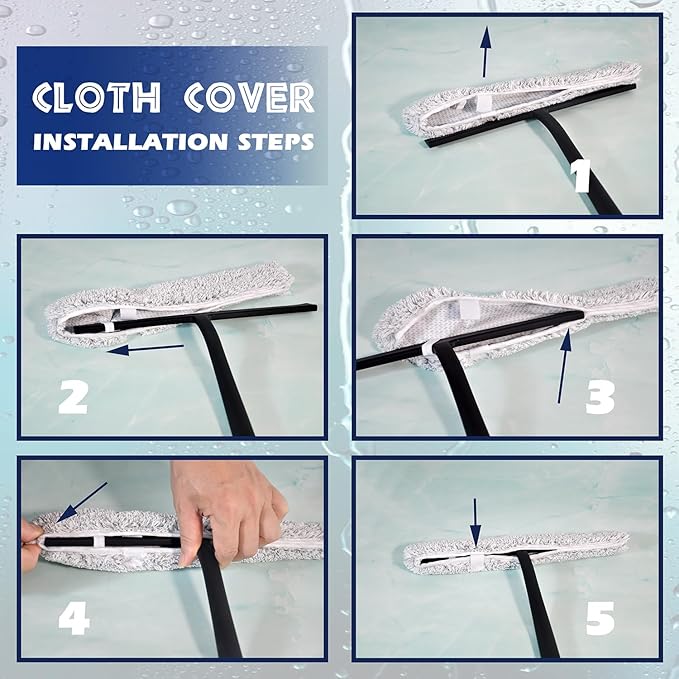 12 Inch Silicone Shower Squeegee for Glass Doors with Hook – Streak-Free Window Cleaner for Bathroom, Mirror, Tile & Car, No Scratch Squeegee with Metal Core (Black)