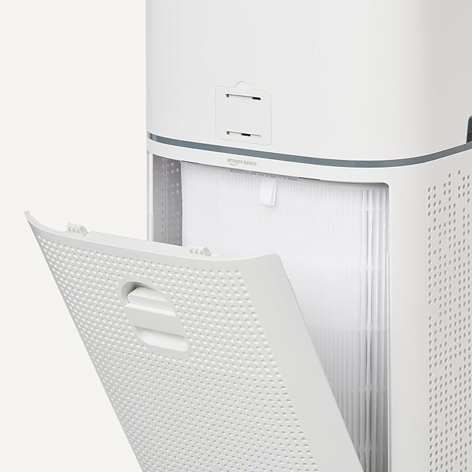 Amazon Basics Air Purifier for Home Large Rooms with 3-Stage Filtration, HEPA Filter, Covers Up to 2600 Sq ft, White