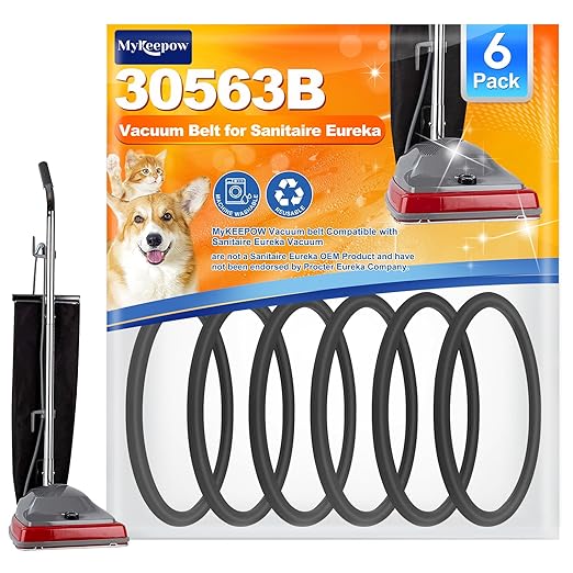 Vacuum Belts for Sanitaire Commercial Upright SC679, Round Belt for Eureka Vacuum Cleaner,Replace Parts 30563B, 30563A, 6 Pack