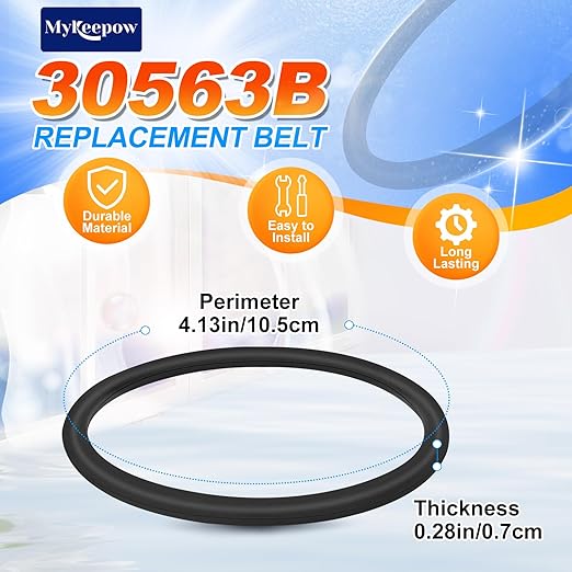 10 Pack Vacuum Belts for Sanitaire Commercial Upright SC679, Round Belt for Eureka Vacuum Cleaner,Replace Parts 30563B, 30563A