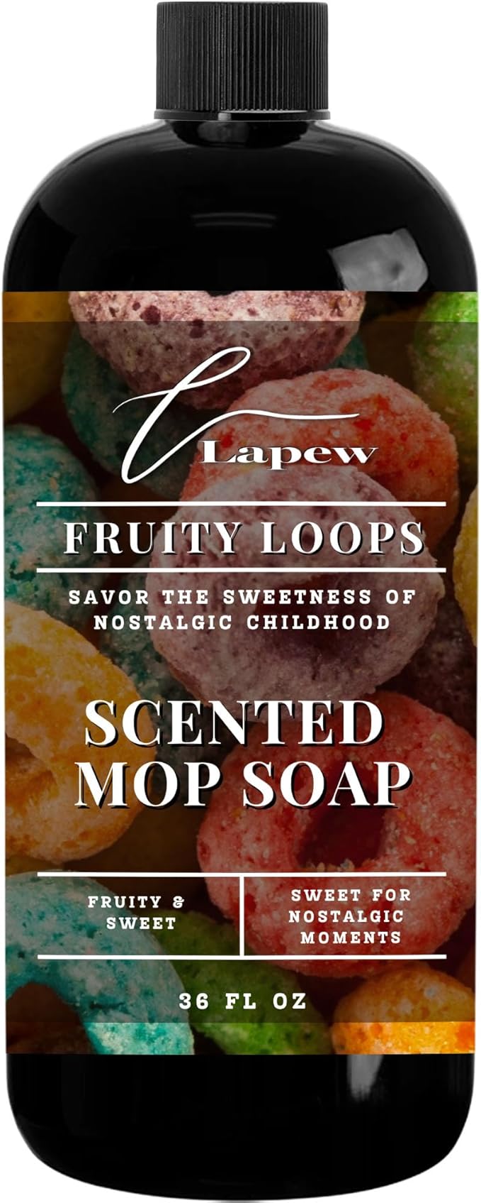 Luxury Floor Cleaner, Scented Mop Soap Concentrate | Hard Floor Cleaner for Tile, Vinyl, Laminate, LVP & Sealed Hardwood | Low-Foam, Streak-Free | 36 oz | Fruity Loops