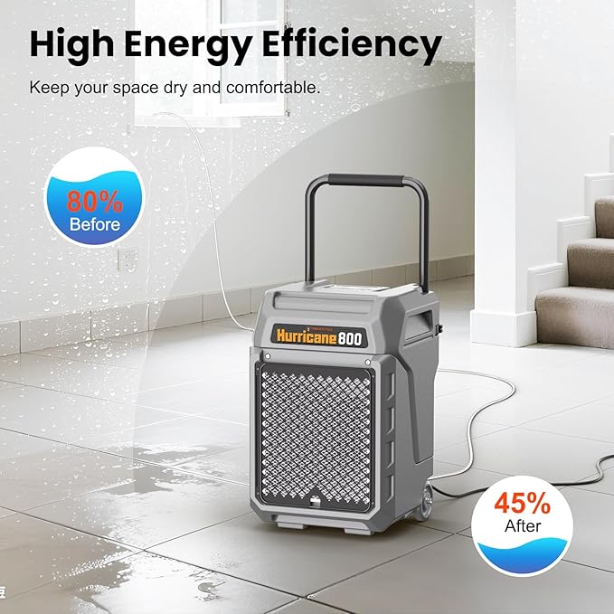 Abestorm 170 Pints Commercial Dehumidifiers with Pump & Drain Hose, Portable Industrial Dehumidifier for Water Damage Restoration, Basements, Warehouses - Covers Up to 2,100 Sq.Ft - 5-Year Warranty